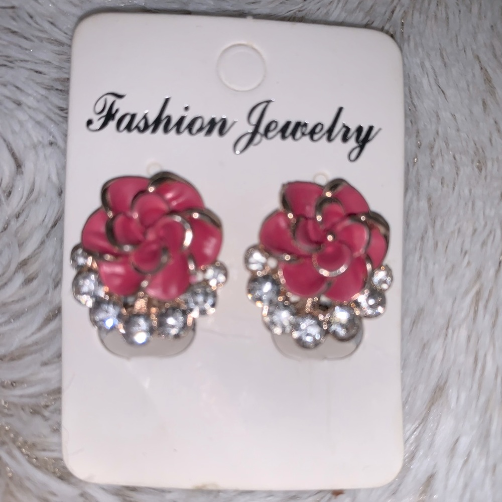Vintage rose and diamond earrings
